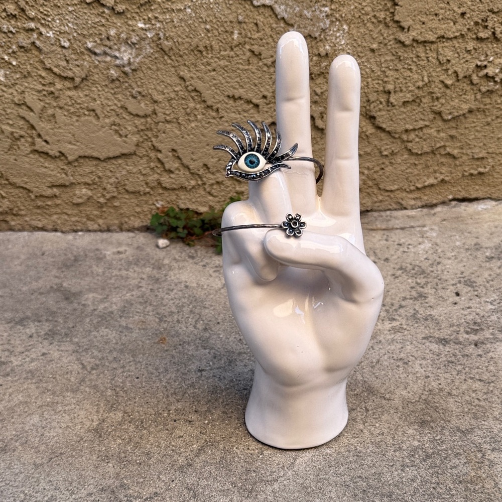 Vintage, Silver and Blue Evil Eye Bangle